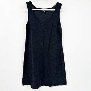 Toad&Co Womens Samba Wave Tank Dress Size L Black Sleeveless Organic Cotton